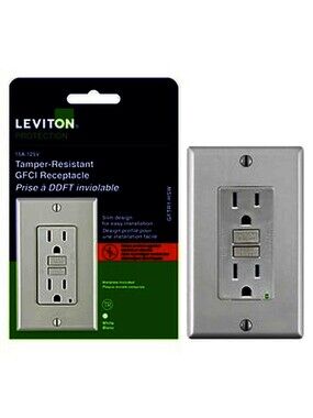Leviton Decora 15A Tamper-Resistant Slim GFCI Outlet With Wall Plate